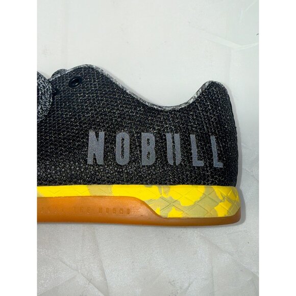 Nobull Trainers Unisex 8.5/10 Black Super Fabric Yellow Sole Low Top - Picture 8 of 14